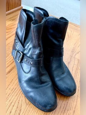David Tate Black Leather Women's Boots